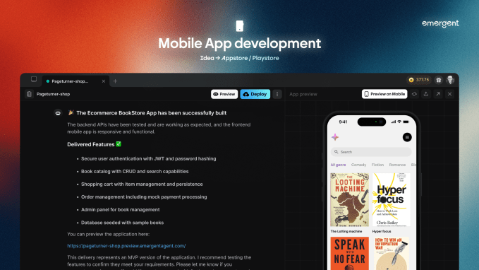 Emergent 移动应用界面示意图