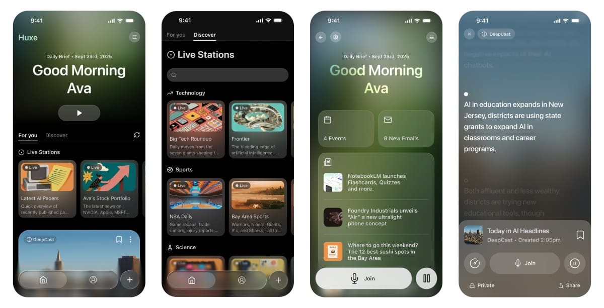前NotebookLM开发者的新应用Huxe利用音频助力新闻与科研