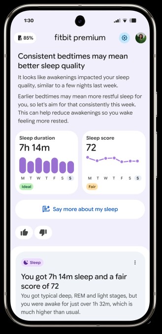 Fitbit 的全新应用程序，搭载 Gemini 驱动的健康教练，向 Premium 用户推出
