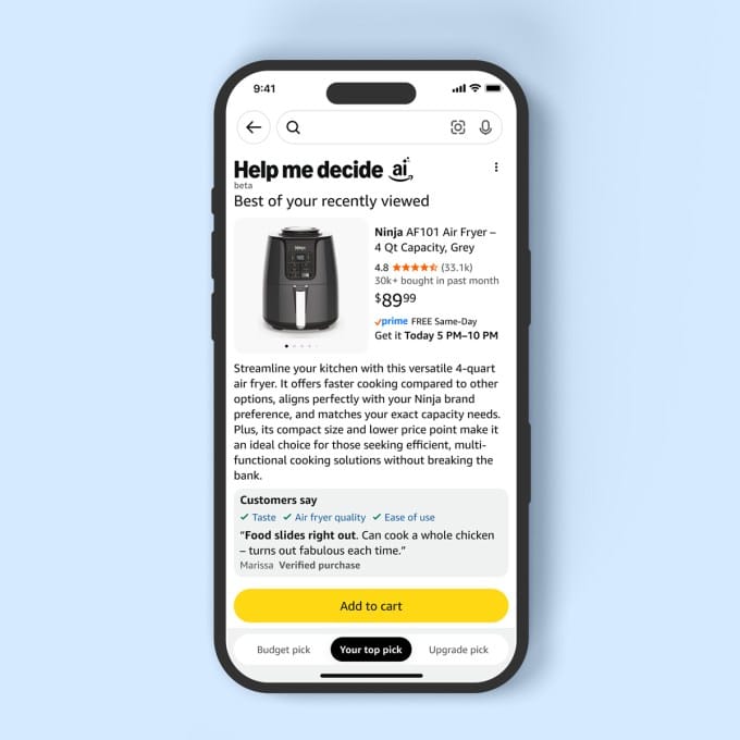 亚马逊的全新人工智能购物工具告诉你为什么应该购买推荐产品