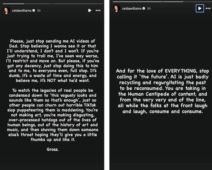 塞尔达·威廉姆斯回应AI伪造视频