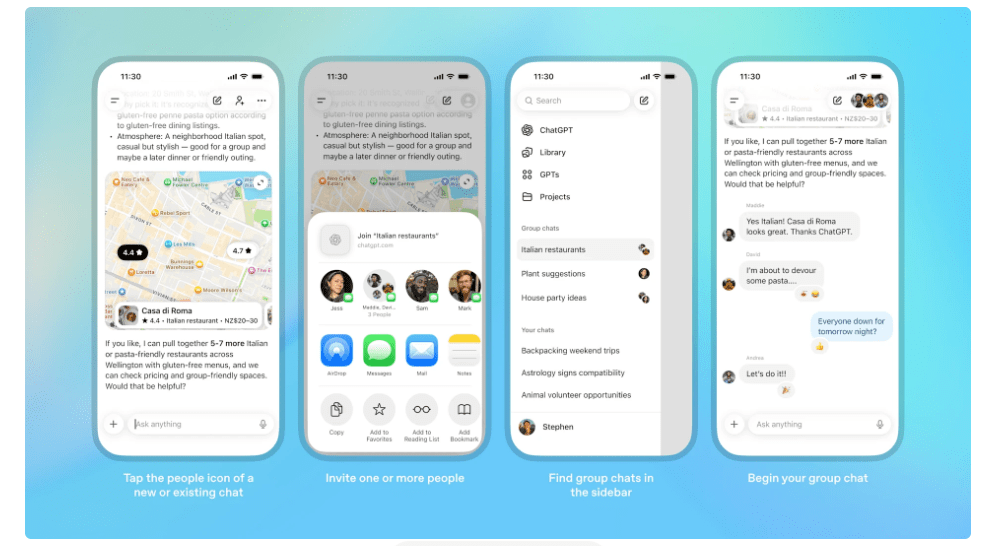 ChatGPT在日本、新西兰、韩国和台湾推出试点群聊