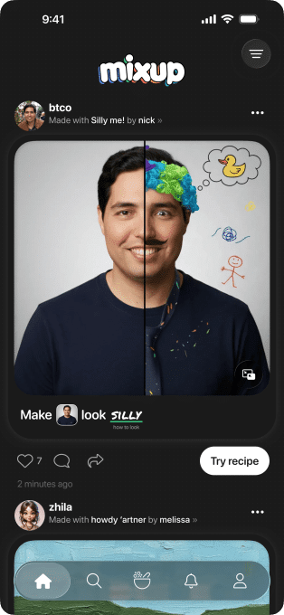 Mixup是一款全新的、类似填词游戏的应用程序，可以根据照片、文本和涂鸦创建AI图像